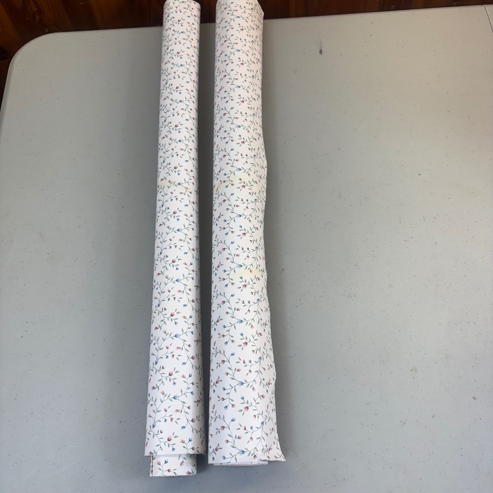 Vintage Floral Wallpaper Rolls Pink Blue Wildflower Cottagecore 21 Inch Set of 2